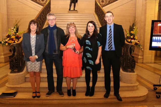 Daithi McKay with campaigners including Derry GAA star Joe Brolly (second from left). inbm10-16s