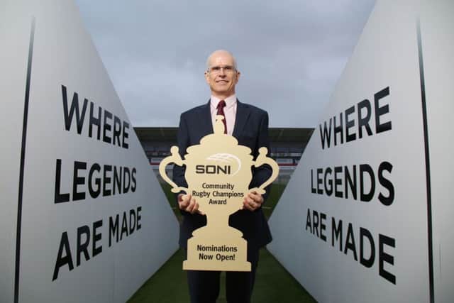 Robin McCormick, general manager of SONI, wants more local entries for the SONI Community Rugby Champions Award.