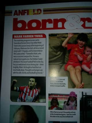 Nice piece on Mark Farren in tonight's Liverpool programme.