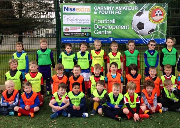 Carniny Amateur and Youth FC players who attended the latest session of the club's Fotball Development Centre last Saturday