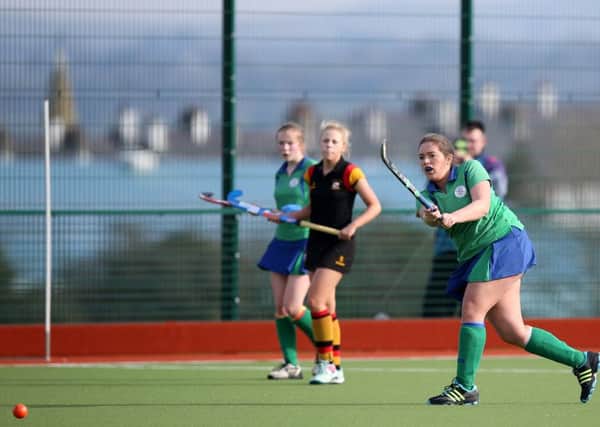 Nichola Greer in action for Ballymena Ladies 2nds against Lurgan 2nds in Saturday's game at Ballymena Academy. INBT 09-196CS