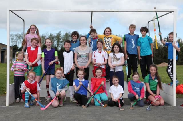 Children pictured during the Coleraine Borough Council's Easter Multi-Sports Camp Hockey coaching at Rugby Avenue.