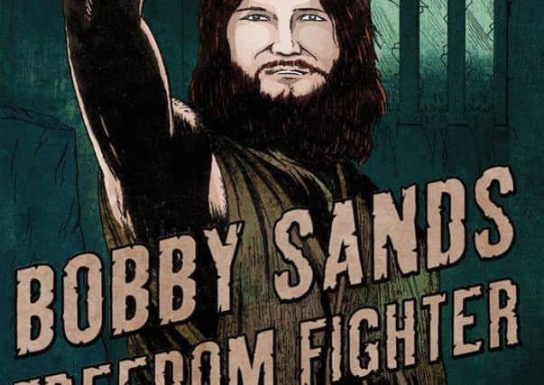 The front cover of Gerry Hunt's graphic novel, Bobby Sands Freedom Fighter. INLT-09-703-con