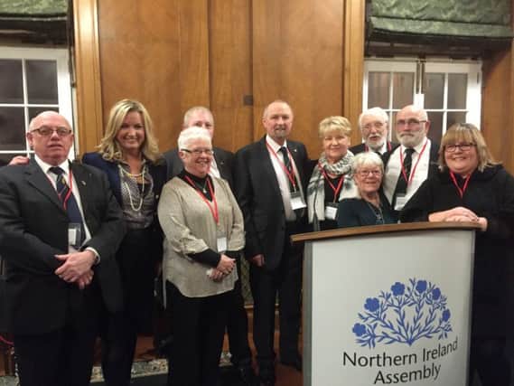 Members of Donaghcloney and Portadown Royal British Legion Branches attending the Stormont reception to recognise the role of the Royal British Legion, alongside Jo-Anne Dobson MLA.