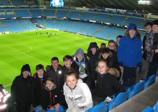 Fort Hill College pupils during their recent football trip to Manchester.