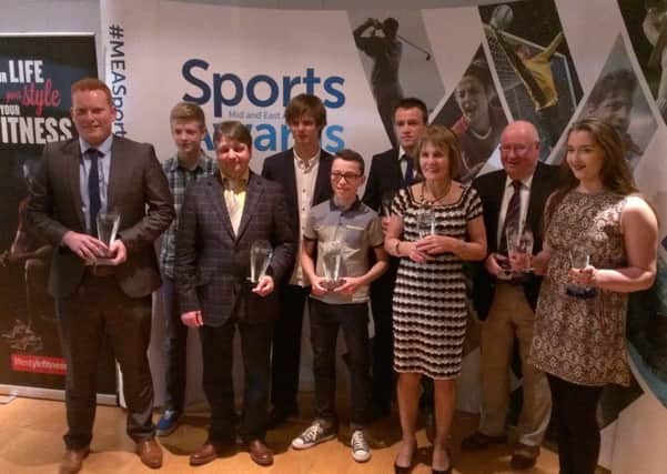 Winners in tonight's Ballymena Sports Awards, pictured with their prizes.