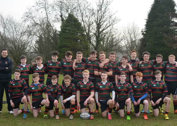 The Cambridge House team who were beaten by Foyle & Londonderry College in the final of the Medallion Trophy at Rainey Edowed School, Magherafelt.