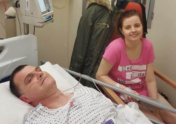 Paul Magill and his daughter Adeva Hillis following the operation