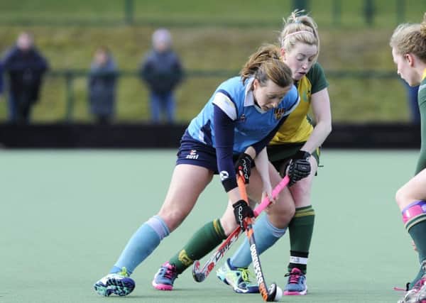 Megan Frazer, who scored twice over the weekend, in action against Railway Union. INLT 10-802CON
