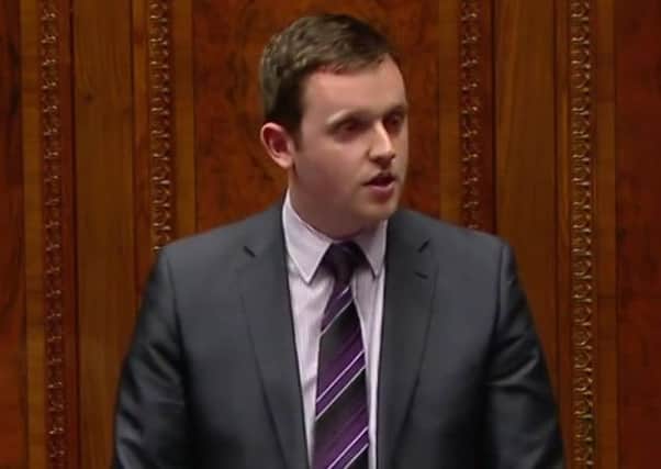 Gary Middleton in the debating chamber at Stormont