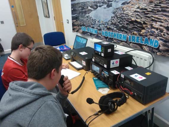 Group of youngsters using the Radio Club call.