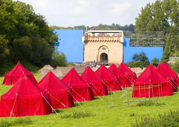 Picture - Kevin Scott / Presseye

Sunday 27th September 2015, Belfast , Northern Ireland - Game of Thrones house Tully set in Corbet

Pictured is tents erected at the entrance to House Tully on the Game of Thrones set that is being constructed in the village of Corbet in Banbridge, Northern Ireland. 

Picture - Kevin Scott / Presseye