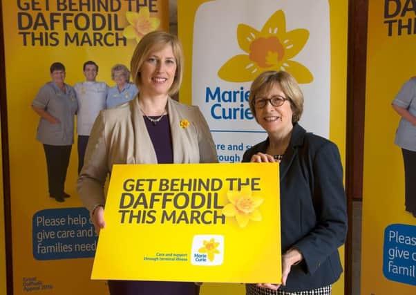Sandra Overend with Jane Collins from Marie Curie NI