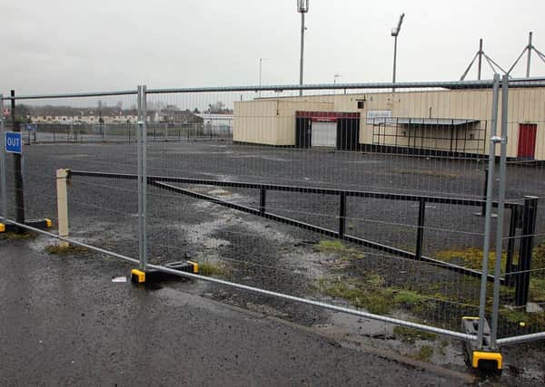 Ballymena Utd Social Club.and car park. (Editorial Image).