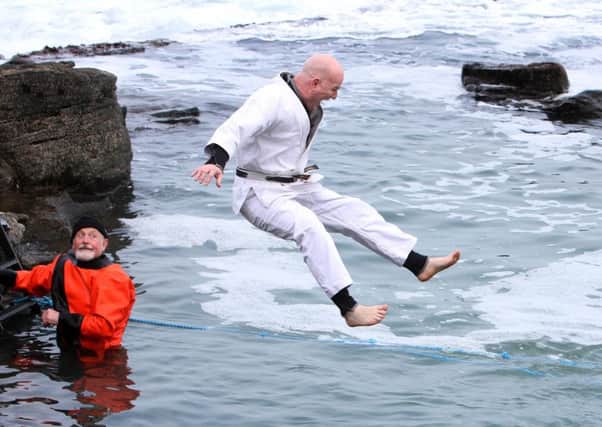 The annual Duck Dive takes place at the Herring Pond, Portstewart, on St Patricks Day.