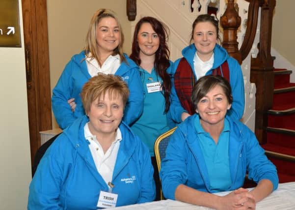 Members of the Prom Friendship Group, Trish Small and Louise Magill (seated) with Danielle Campbell, Shalana Hegarty and Lauren Small who organised the tea dance in Larne Town Hall, the group have been nominated for the Community Awards for the Alzheimers Society at St James Palace London. INLT 07-013-PSB