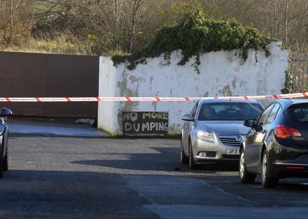 The police cordon in Mourneview St near where a man's body was found at the weekend. INPT10-211.