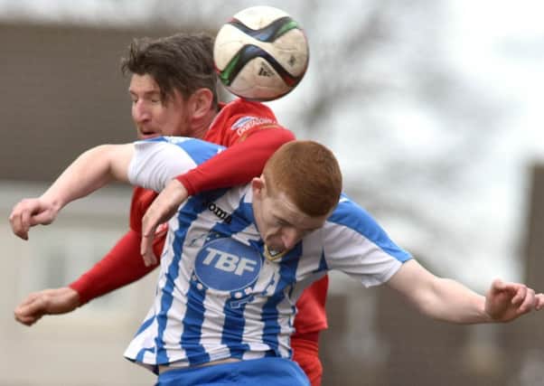 Ken Oman and Rodney Brown during Coleraine's defeat of Portadown. Pic by PressEye Ltd.