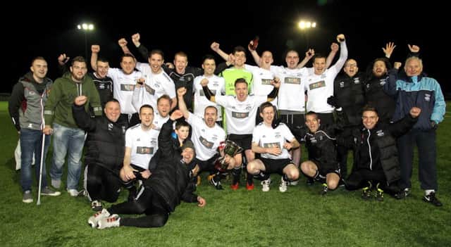 Banbridge YCOB celebrate with the John Magee Memorial Cup. Pics: RicPics.