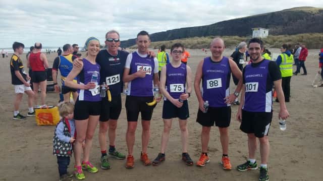 Happy Springwell Runners at the Benone Beach 5k.