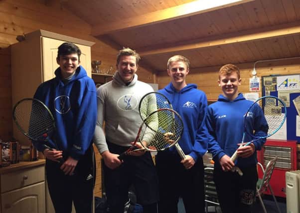 The ATT Tennis Club squad who compete in the Belfast and District Singles League. From left: Jo Davies, Gareth Shaw, Karl Donaldson and Ross McMaster.