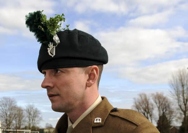 Sgt  Ricky Young with his shamrock. (Submitted Pic - Credit Kellie Williams/MOD Crown Copright)