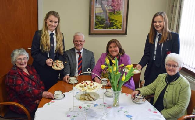 Pictured at the launch of the Ballymena Academy Daffodil Tea which takes place on Wednesday, April 6 at 2.30pm are L-R, Mrs Ellen Russell, Lyndsey Simpson, Mr Stephen Black, Headmaster of Ballymena Academy, Mrs Jane Allen, Secretary of Ballymena Academy Old Pupils Association, Rachel Reid and Miss Hilary Taylor.