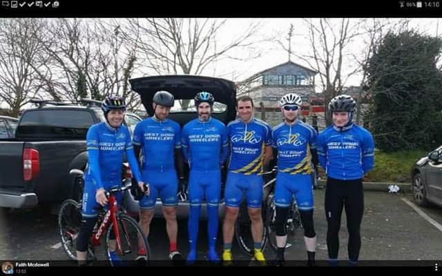 West Down Wheelers riders are all smiles as the season speeds up. Left to right: Alistair McCourt, Paul Wilkinson, Andrew Hodgen, David Frizell, Ian Weir and Brandon Douglas.