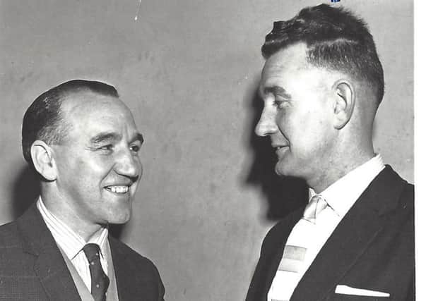 Eddie Davis (right) pictured with the legendary Liverpool manager Bill Shankly.