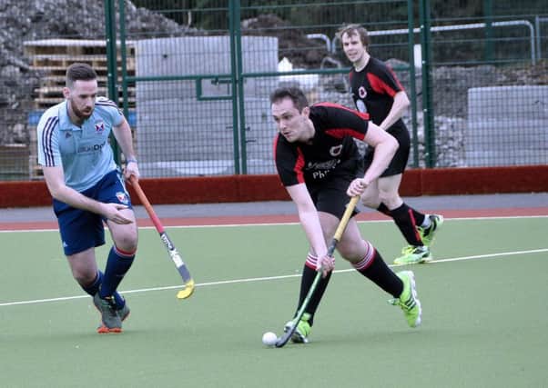 Action from the match between South Antrim and Belfast Harlequins US1116-413PM Pic by Paul Murphy