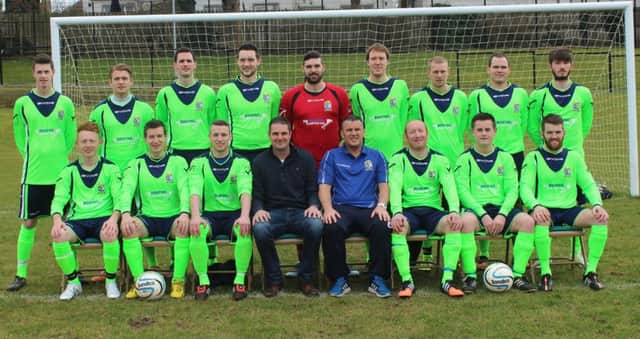 Roe Rovers pictured in their new kit, which was kindly sponsored by Richard McArthur of RM Roofing and Plastics Ltd. INLS12-NW Roe Rovers