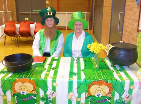 Cullybackey WI  members Joan Byers and Renee Greer who greeted the guests at the visitors' night.