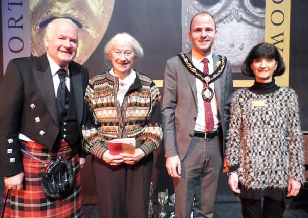Pictured on the final night are, from left, adjudicator Brian Marjoribanks, festival president Rosalind Hadden, The Lord Mayor, Councillor Darryn Causby and drama secretary Susan Gates. INPT12-005