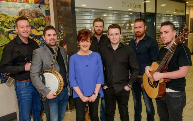All Folk'd Up pictured with Mary Crooks, Mid Ulster Council Arts & Cultural Advisor.INMM1216-333