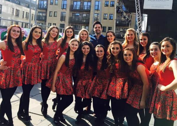 Innova dancers with Ben Haenow at the St Patrick's Day celebrations in Belfast. INCR13-112(S)