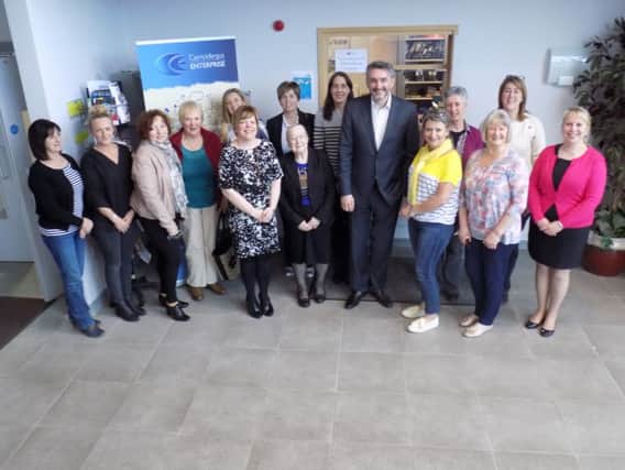 Peter Bolan with participants on the final Coastal Tourism Hub seminar at Carrickfergus Enterprise. INCT 12-708-CON