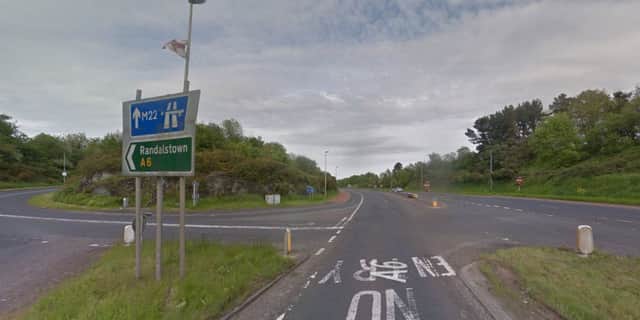 Councillors have voiced concerns over the closure of the A6 junction onto the M22 at Randalstown.  Picture: Google Earth