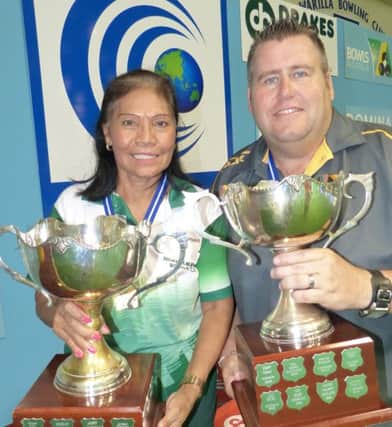 Jeremy Henry and Norfolk Islands Carmen Anderson struck World Cup indoor singles gold at the Warilla Bowls & Recreation Club.