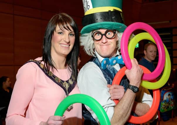 Mid Ulster Council chair Linda Dillon joined in the fun at the Easter Fun Day at the Burnavon Arts & Cultural Centre.INMM1216-394