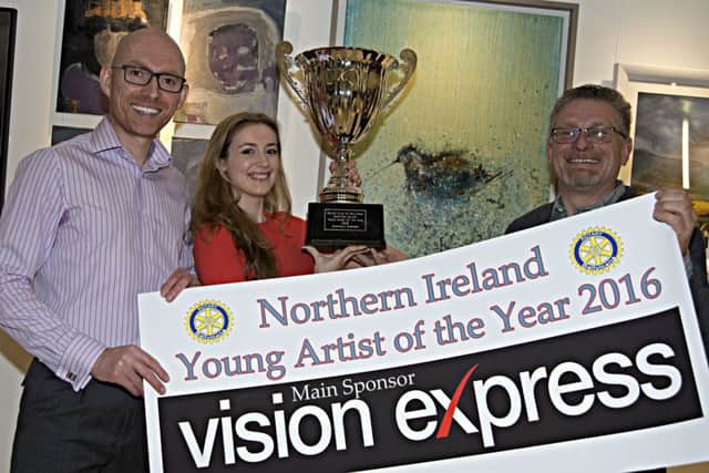 Chantalle Coombes, John Broderick from Vision Express (key sponsors) and competition chairman Rotarian Roy McKeown from Raceview Mill.