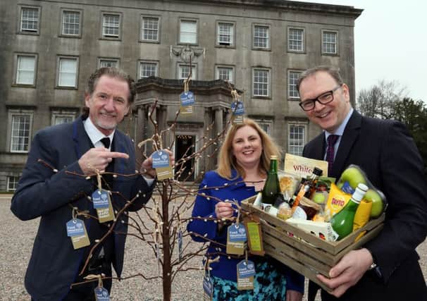 Helping to launch the Food Heartland Awards were, from left, Northern Ireland chef and local food ambassador Paul Rankin, Sharon Machala from Food NI , and Roger Wilson, Chief Executive  from Armagh City, Banbridge & Craigavon Borough Council.