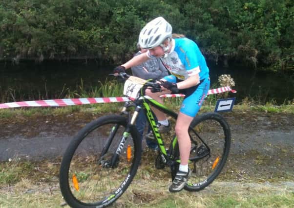Ellie Kelso of East Tyrone Cycling Club in mountain bike action