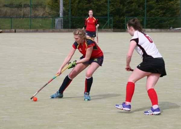 Ballyclare's Kerry McLeod starts another attack against Raphoe. INLT 14-912-CON Photo: David Holmes.