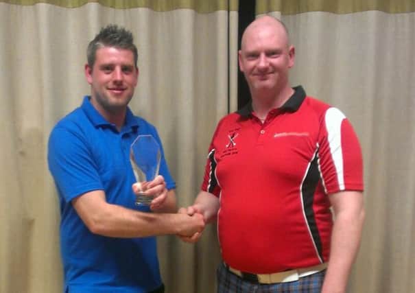 Concra Wood winner with 40 points, Jason Gourley with Lost Boys captain David Sterritt.