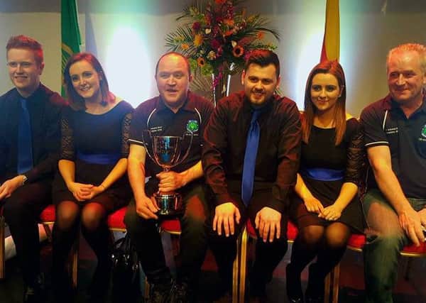 The winning Derrytresk instrumental team pictured in Killarney at the Scor Sinsear finals. Photo courtesy of Coalisland Clonoe Comhaltas