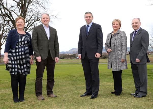 Pictured at the latest International Fund for Ireland board meeting are board members Siobhan Fitzpatrick, Allen McAdam, Dr Adrian Johnston (Chairman of the Fund), Hilary Singleton and Billy Gamble.