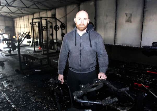 Connell Donnelly inside the gutted interior of his fitness suite at Moy GAA Club.