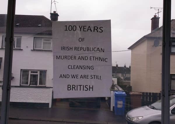 Posters which went up in the Monrush housing estate in Cookstown