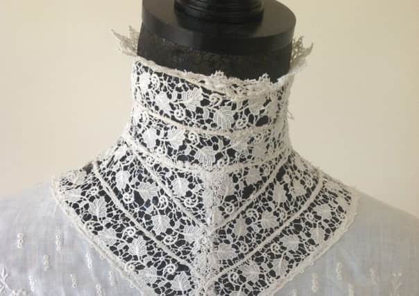 The white blouse from a 1910 wedding ensemble.