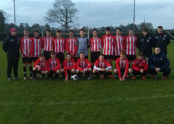 The Derry Colts U15 squad who defeated local North West rivals Limavady in the Northern Ireland Boys Football Association Plate competition.